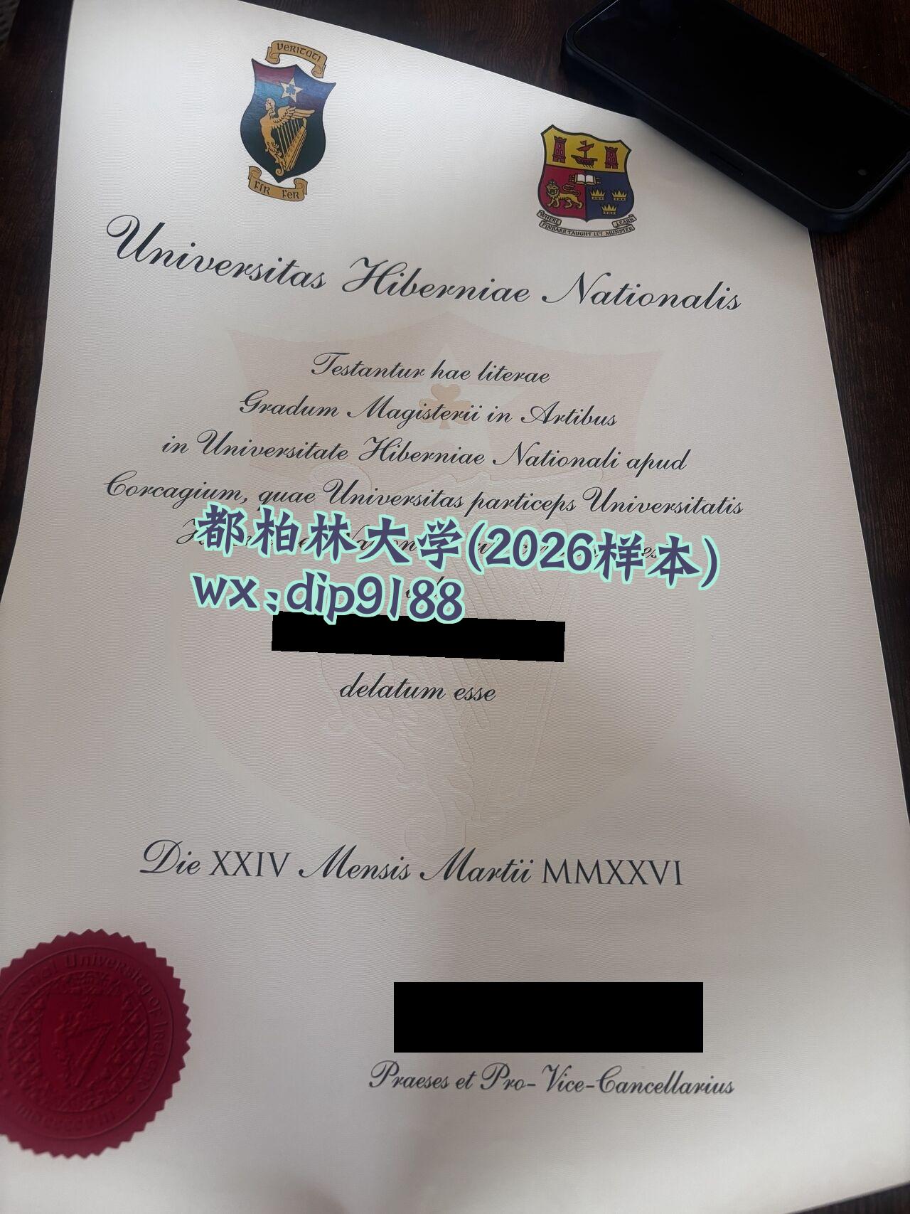 都柏林大学学历2026毕业证样本图