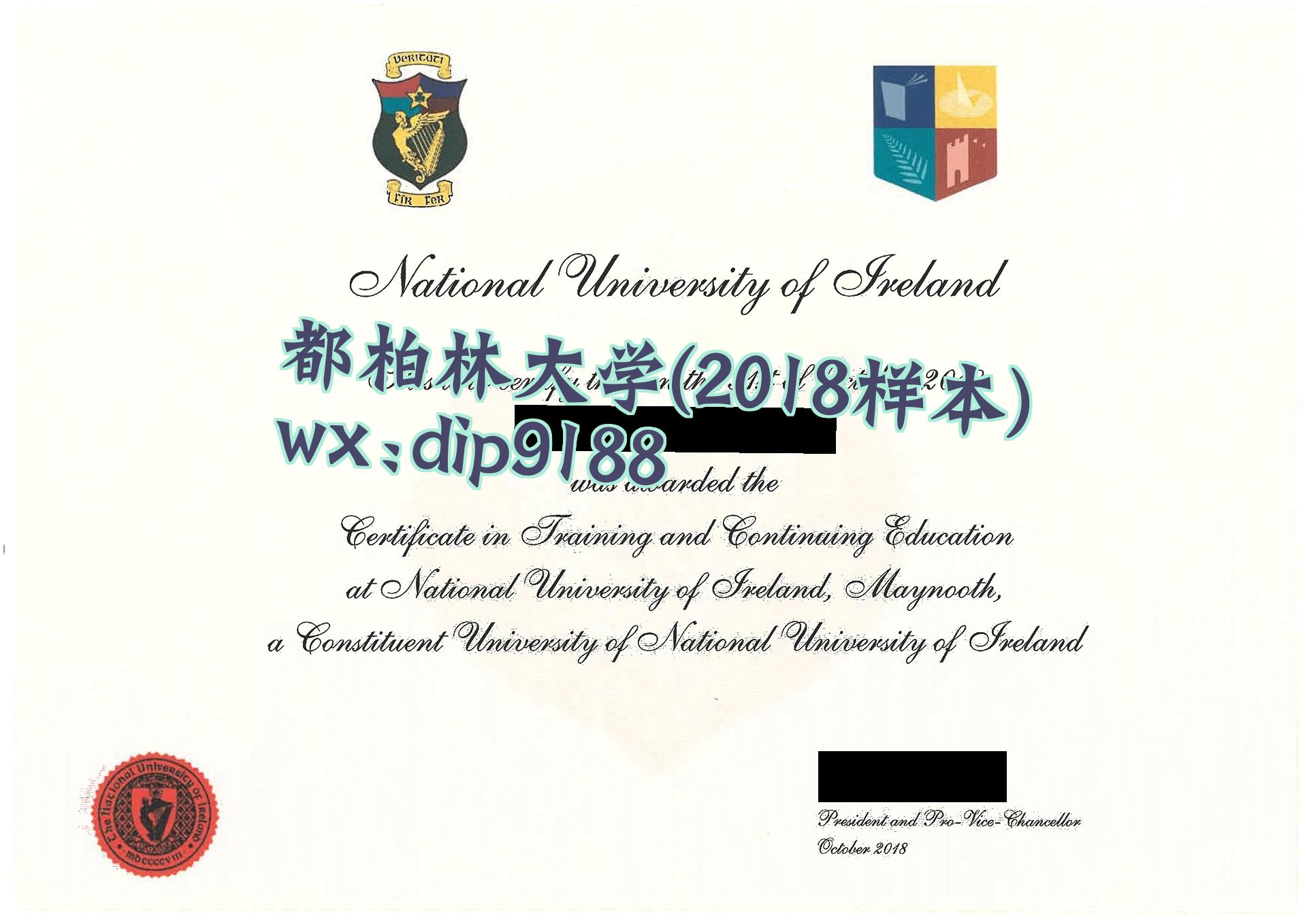 都柏林大学学历2018毕业证样本图