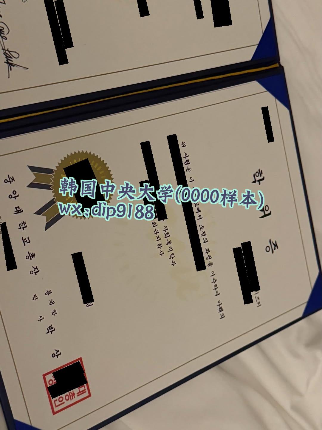 韩国中央大学学历0000毕业证样本图片