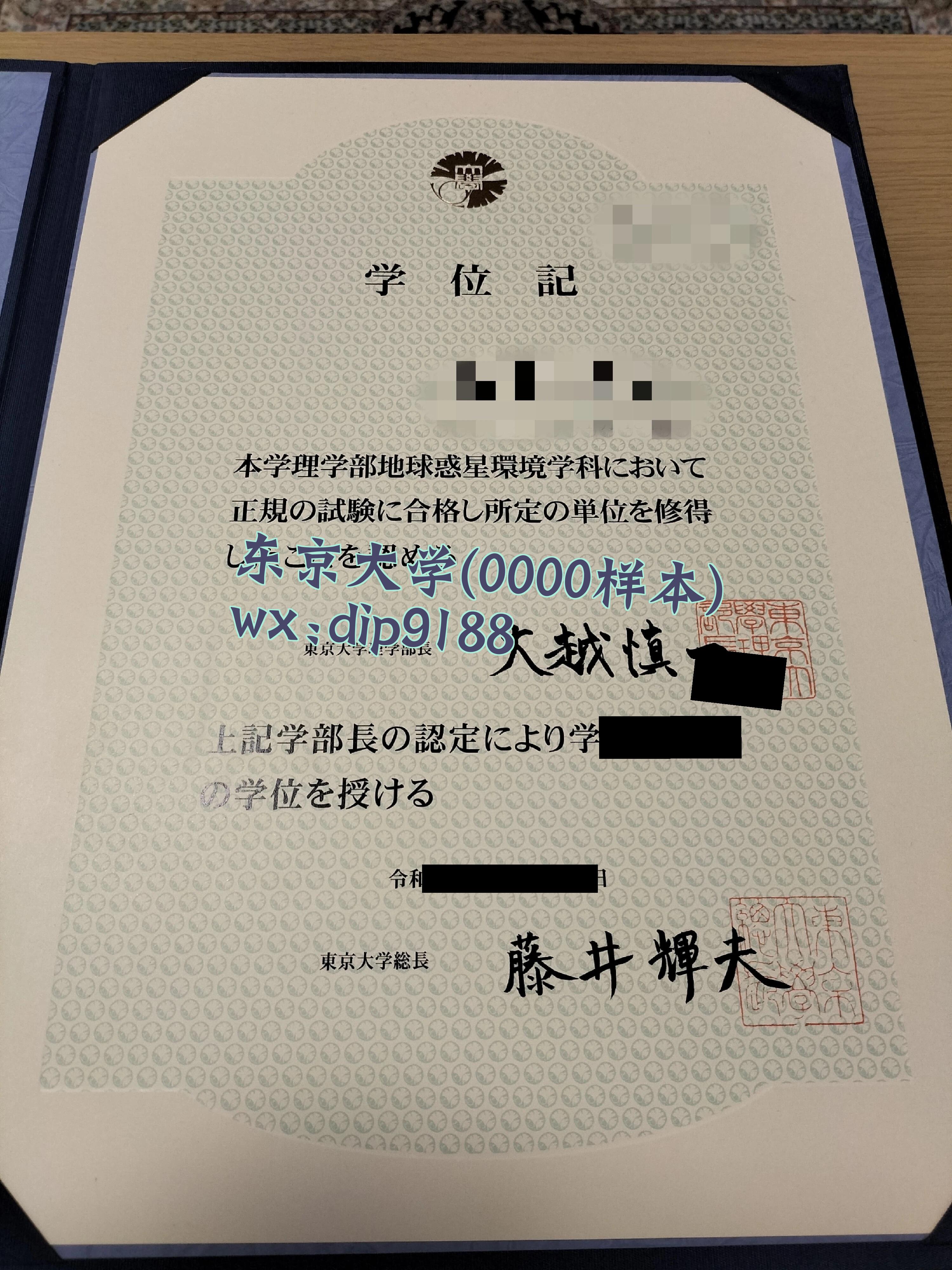 东京大学学历0000毕业证样本图片