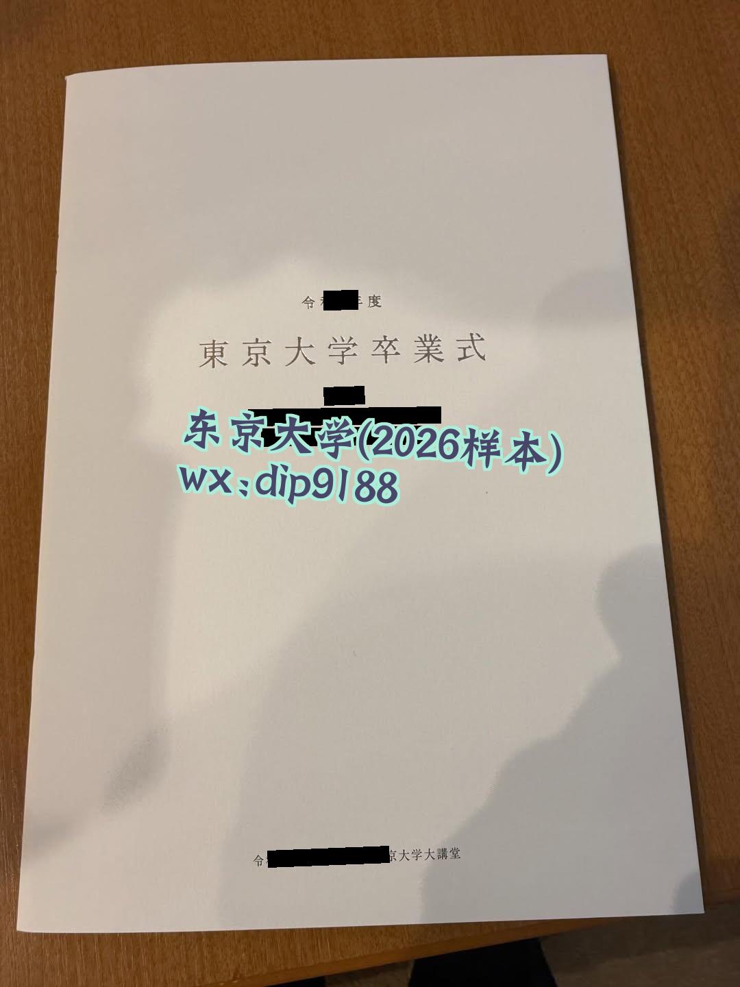 东京大学学历2026毕业证样本图片