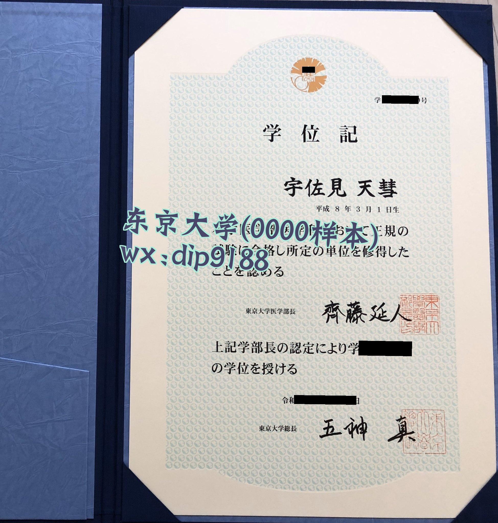 东京大学学历0000毕业证样本图片