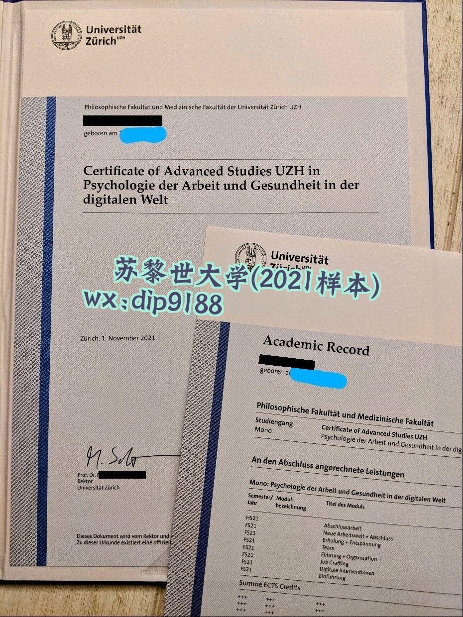 苏黎世大学学历2021毕业证样本图片