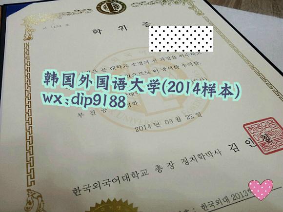 韩国外国语大学学历2014毕业证样本图