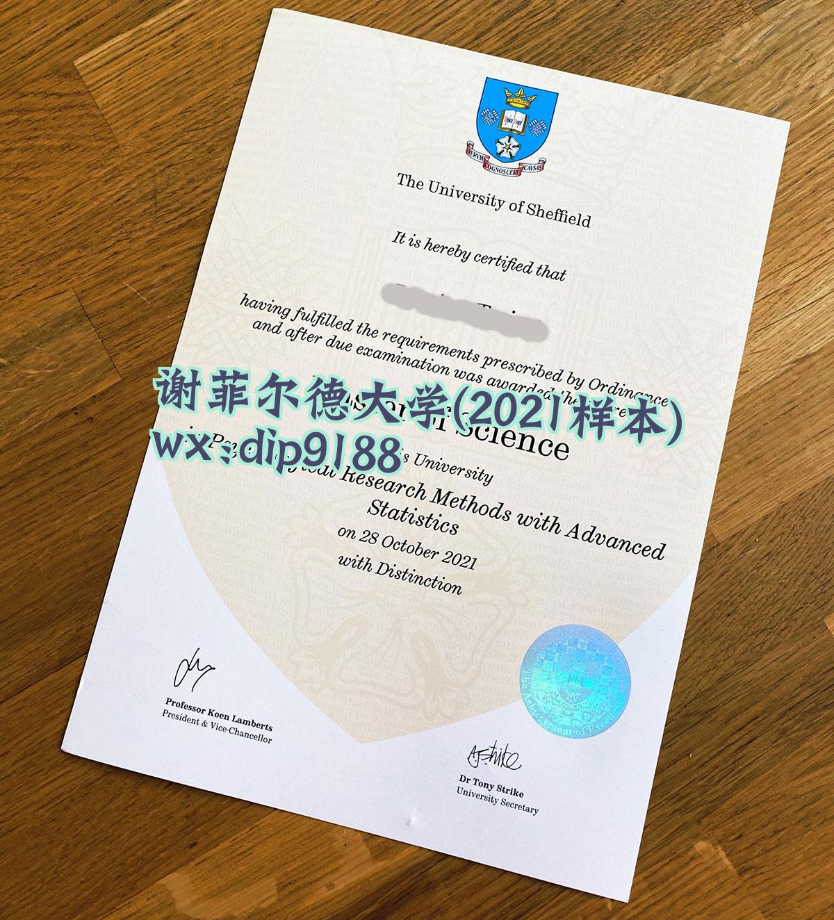 谢菲尔德大学学历2021毕业证样本图