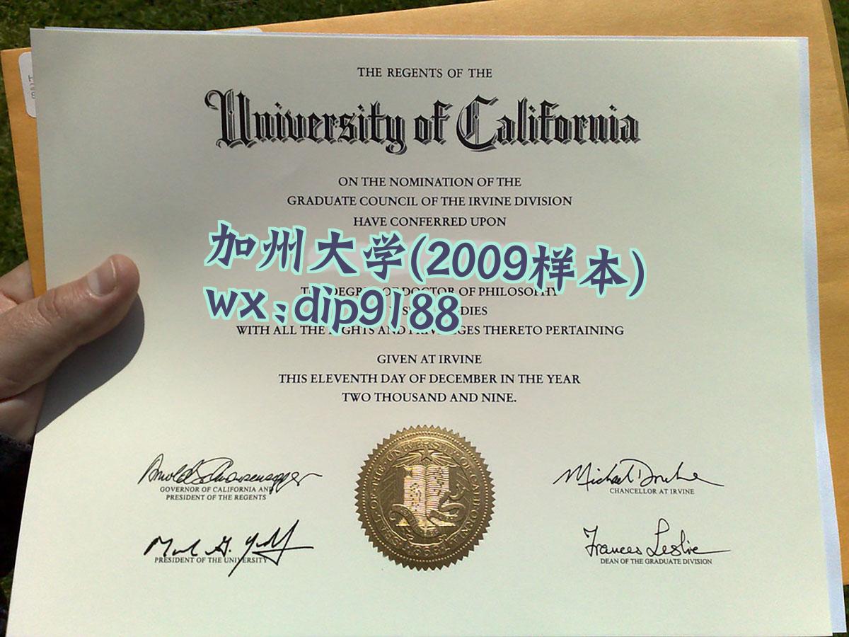 加州大学学历2009毕业证样本图