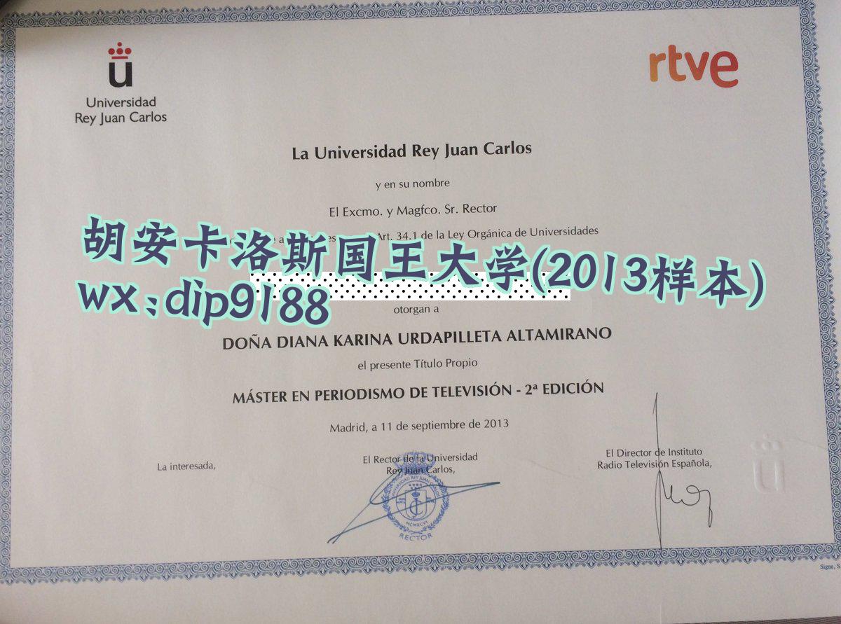 胡安卡洛斯国王大学学历2013毕业证样本图