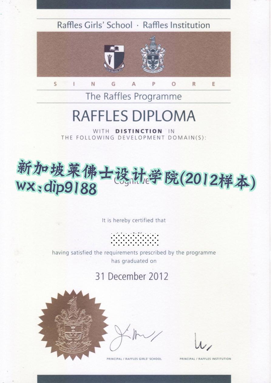 新加坡莱佛士设计学院学历2012毕业证样本图