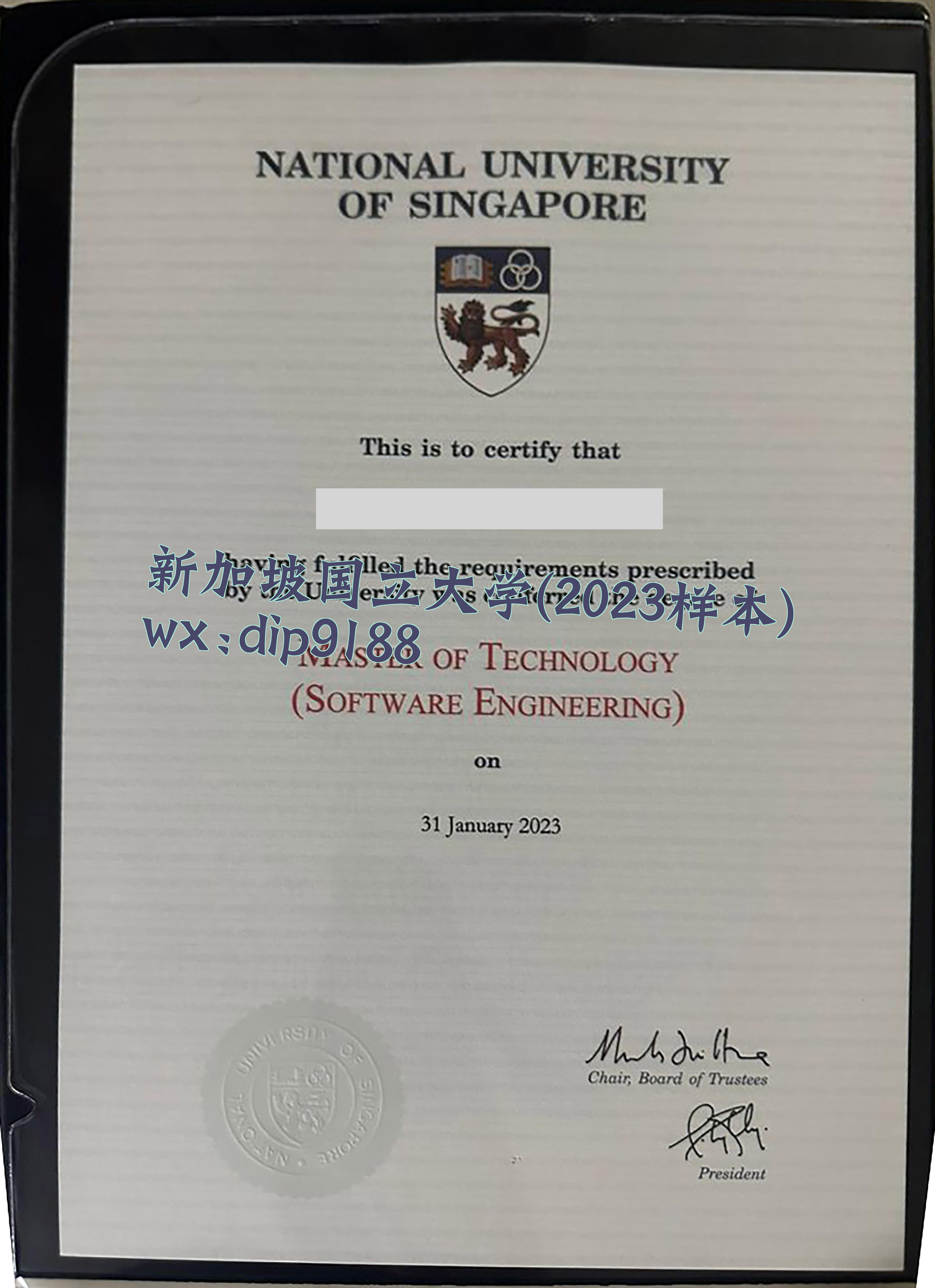 新加坡国立大学学历2023毕业证样本图